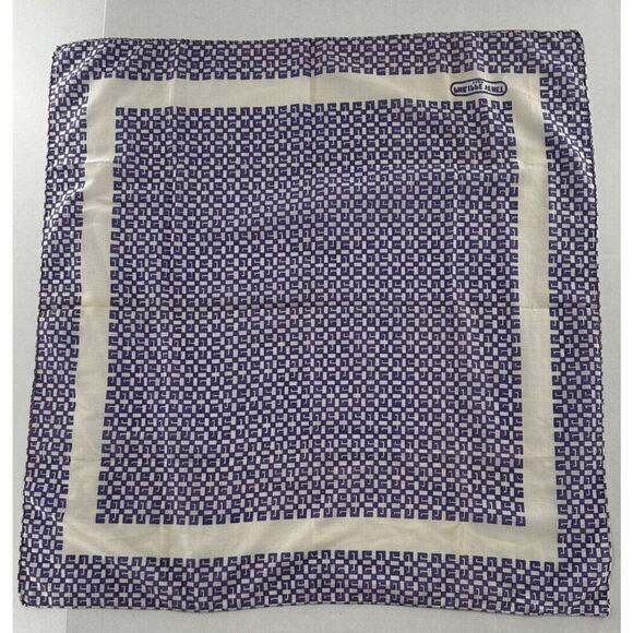 Philippe Venet Accessories - PHILIPPE VENET Bandana Scarves Neckerchief 100% Silk Geometric Purple Ivory